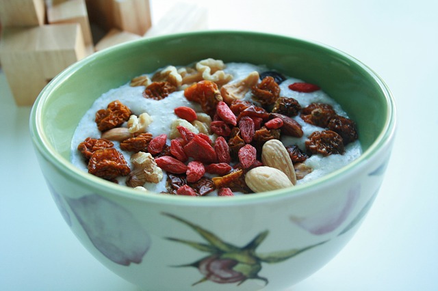 Goji-Beeren im Müsli