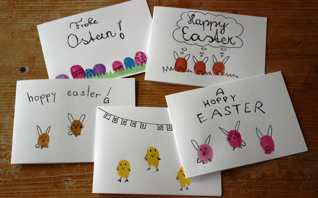 Osterkarten selber machen: schnelle, einfache Anleitung mit ღ