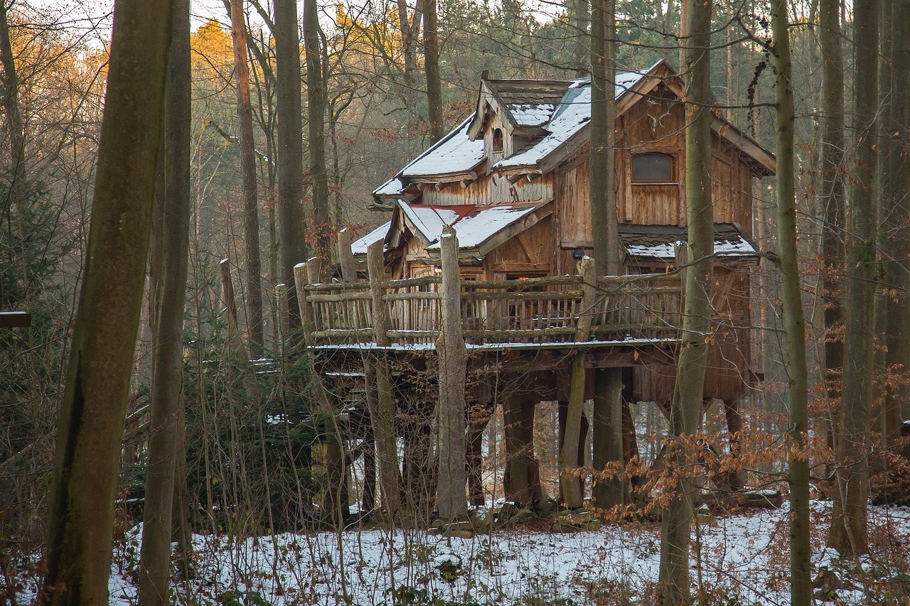 Technikfreier Urlaub in einem Baumhaus im Wald ist ein Garant für einen entspannten Urlaub.