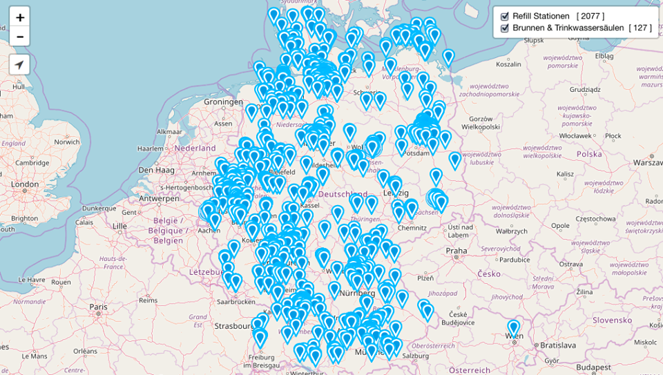 Refill Deutschlandkarte: hier gibt es kostenlos Leitungswasser [UPDATE]