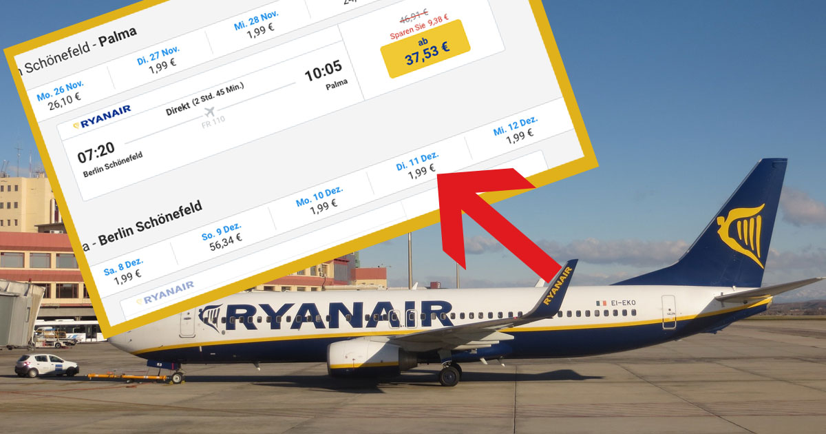 Unfassbar: Bei Ryanair gibt es gerade Flüge für 1,99 Euro nach Mallorca