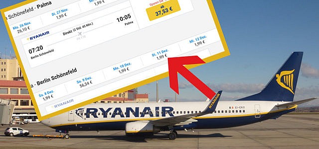 Unfassbar: Bei Ryanair gibt es gerade Flüge für 1,99 Euro nach Mallorca