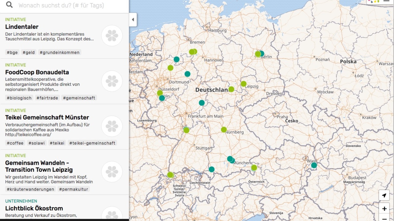 Karte von morgen: Finde grüne Shops und Organisationen in deiner Nähe