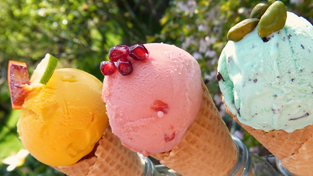 Мороженое с разными вкусами