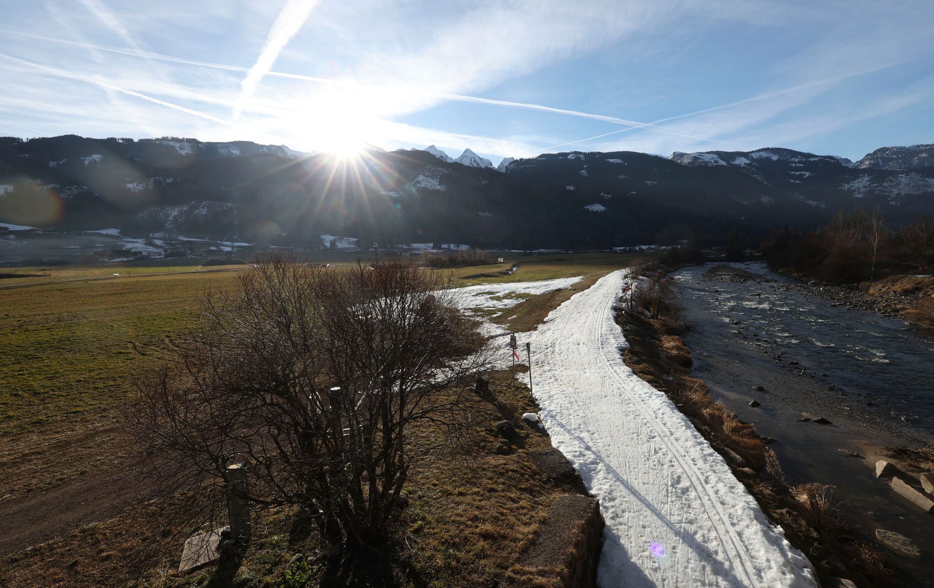 L’immagine mostra un inverno secco in Italia