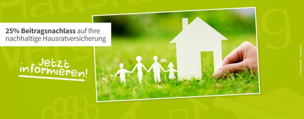 Nachhaltig versichern mit grün versichert und 25% Rabatt erhalten! grün versichert Green Shopping