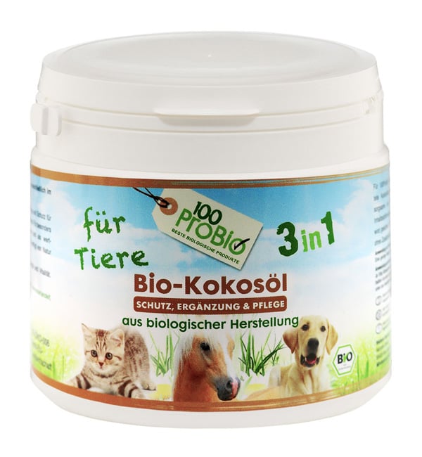 kleiner Becher kokosöl für Tiere natürlicher zeckenschutz haustier pflege