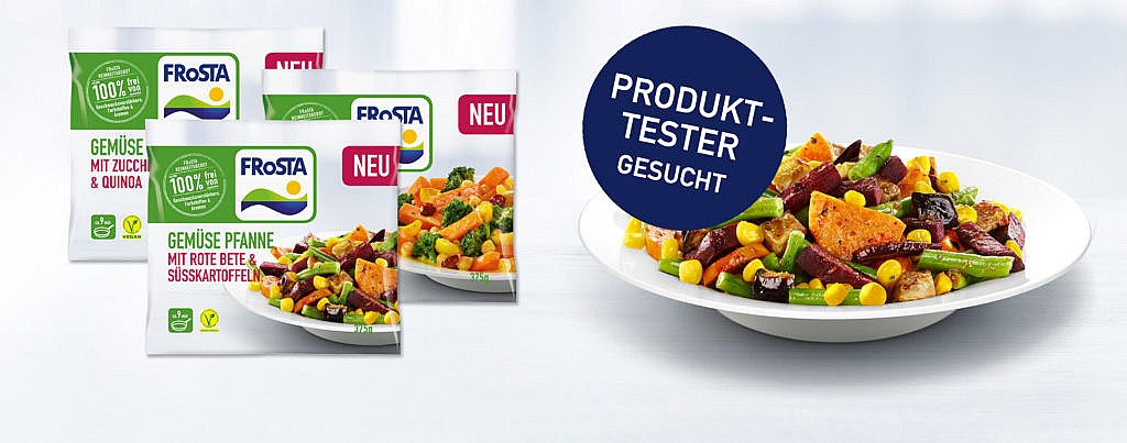 Produttester gesucht: Probiere die 3 neuen Gemüse Pfannen von FRoSTA!