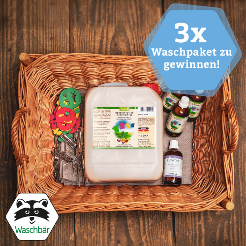 Wäsche-Paket von Waschbär mit Kastatnienwaschmittel gewinnen Neuheiten 2019 Gewinnspiel