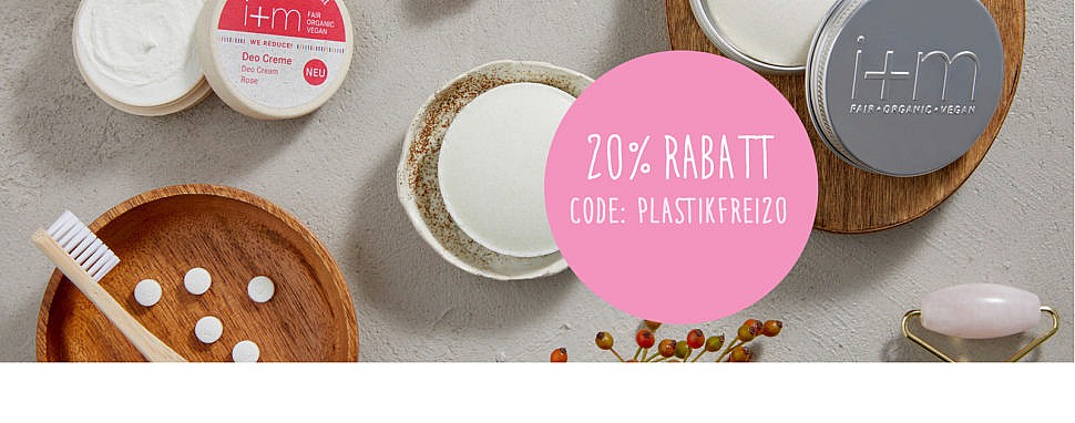 Plastikfrei & wasserlos: 20% Rabatt auf die neue WE REDUCE! Kosmetik von i+m