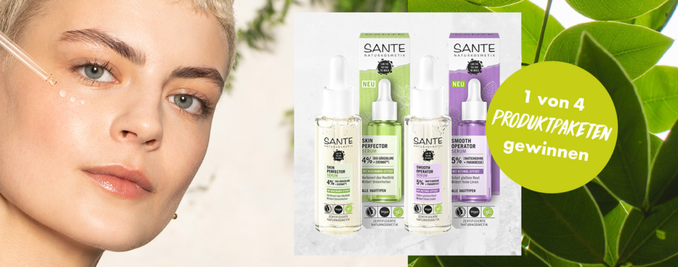 1 von 4 SANTE Produktpaketen gewinnen! Gesichts Serum, Naturkosmetik
