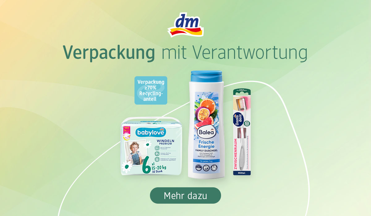 verantwortungsvolle Verpackung bei dm