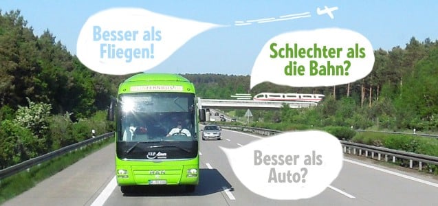 Fernbus im Vergleich zu Bahn, Auto, Flugzeug Fernbuslinien